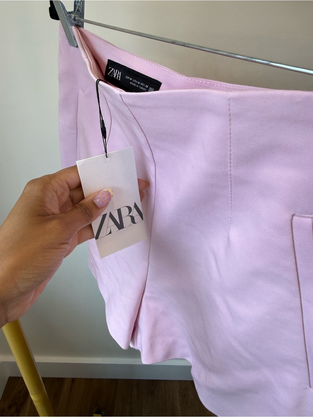 NWT Zara Light Pink High Waist Tailored Shorts Size Small and Medium - Picture 8 of 13